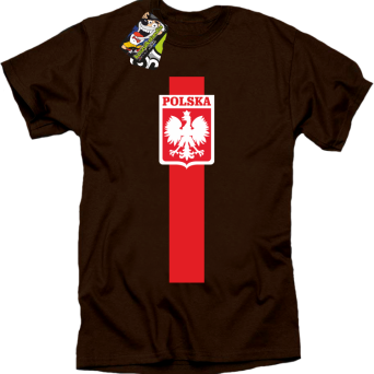 Koszulka POLSKA pionowy pasek z herbem - Koszulka męska