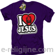 I love Jesus StickStyle - koszulka męska fioletowa