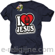 I love Jesus StickStyle - koszulka męska granatowa