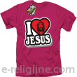 I love Jesus StickStyle - koszulka męska różowa