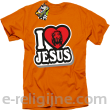 I love Jesus StickStyle - koszulka męska pomarańczowa