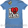 I love Jesus StickStyle - koszulka męska błekitna