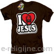 I love Jesus StickStyle - koszulka męska brązowa