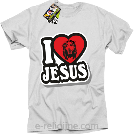 I love Jesus StickStyle - koszulka męska biała 