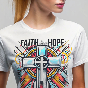 Faith Hope Cross Krzyż Jezusa - koszulka damska