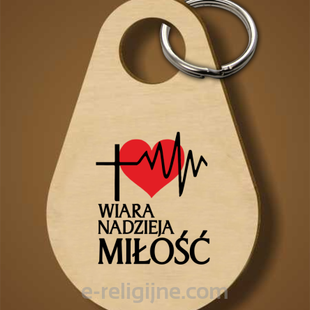 Wiara Nadzieja Miłość HeartCross - Breloczek