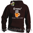 E=mc2 - energy = milk*coffee2 - Bluza z kapturem brązowa 
