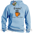 E=mc2 - energy = milk*coffee2 - Bluza z kapturem błękitna 