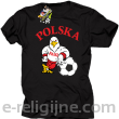 POLSKA Orzeł opierający się na piłce - Koszulka męska czarna