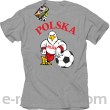 POLSKA Orzeł opierający się na piłce - Koszulka męska melanż