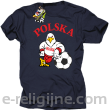 POLSKA Orzeł opierający się na piłce - Koszulka męska granat