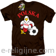 POLSKA Orzeł opierający się na piłce - Koszulka męska brąz