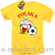 POLSKA Orzeł opierający się na piłce - Koszulka męska żółta
