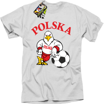 POLSKA Orzeł opierający się na piłce - Koszulka męska