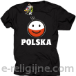 POLSKA Emotik dwukolorowy - Koszulka męska czarna 