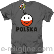 POLSKA Emotik dwukolorowy - Koszulka męska szara 
