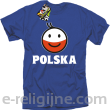 POLSKA Emotik dwukolorowy - Koszulka męska niebieska 