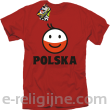 POLSKA Emotik dwukolorowy - Koszulka męska czerwona 
