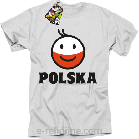 POLSKA Emotik dwukolorowy - Koszulka męska biała 