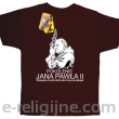Pokolenie Jana Pawła II Wymagajcie od Siebie - koszulka dziecięca brązowa 