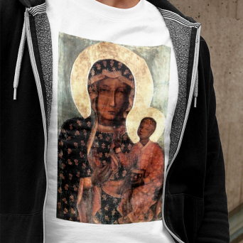 Obraz Matki Boskiej Częstochowskiej - koszulka męska