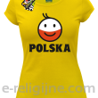 POLSKA Emotik dwukolorowy - Koszulka damska żółta 