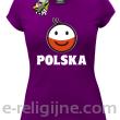 POLSKA Emotik dwukolorowy - Koszulka damska fioletowa 