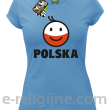 POLSKA Emotik dwukolorowy - Koszulka damska błękitna 
