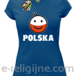 POLSKA Emotik dwukolorowy - Koszulka damska niebieska 