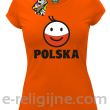 POLSKA Emotik dwukolorowy - Koszulka damska pomarańczowa 