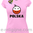 POLSKA Emotik dwukolorowy - Koszulka damska jasny róż 