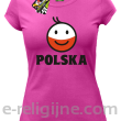 POLSKA Emotik dwukolorowy - Koszulka damska fuchsia 