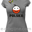POLSKA Emotik dwukolorowy - Koszulka damska szara 