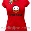 POLSKA Emotik dwukolorowy - Koszulka damska czerwona 