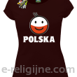 POLSKA Emotik dwukolorowy - Koszulka damska brązowa 
