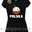 POLSKA Emotik dwukolorowy - Koszulka damska czarna 