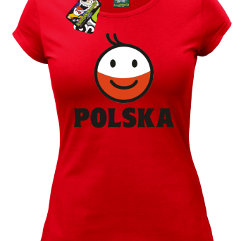 POLSKA Emotik dwukolorowy - Koszulka damska