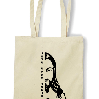 Jezu Ufam Tobie pół twarzy - torba na zakupy