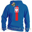 POLSKA pionowy pasek z herbem - Bluza z kapturem royal