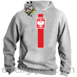 POLSKA pionowy pasek z herbem - Bluza z kapturem melanz