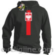 POLSKA pionowy pasek z herbem - Bluza z kapturem grafit