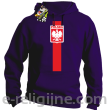 POLSKA pionowy pasek z herbem - Bluza z kapturem fiolet