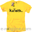Katolik napis z symbolami - Koszulka męska żółta 