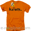 Katolik napis z symbolami - Koszulka męska pomarańczowa 