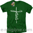 Jesus pisany krzyżem - koszulka męska -2