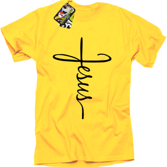 Jesus pisany krzyżem - koszulka męska