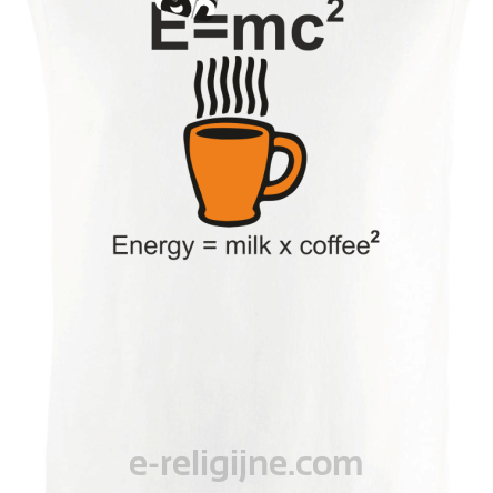E=mc2 - energy = milk*coffee2 - Bezrękawnik męski biały 