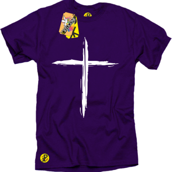 Duży malowany krzyż farba - koszulka męska