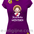 Jezus Kocha Wszystkich - koszulka damska - fioletowa