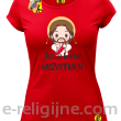 Jezus Kocha Wszystkich - koszulka damska - czerwona
